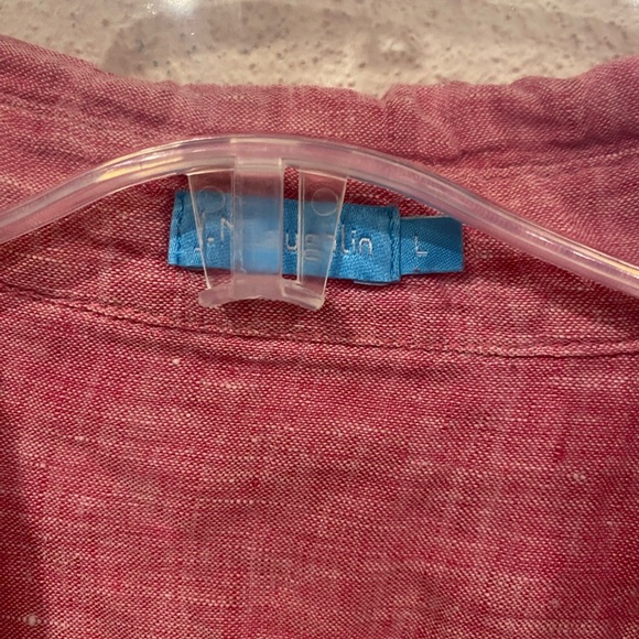 J. McLaughlin Britt Top Women's Size Large Linen Button Down Classic Preppy - Picture 3 of 7